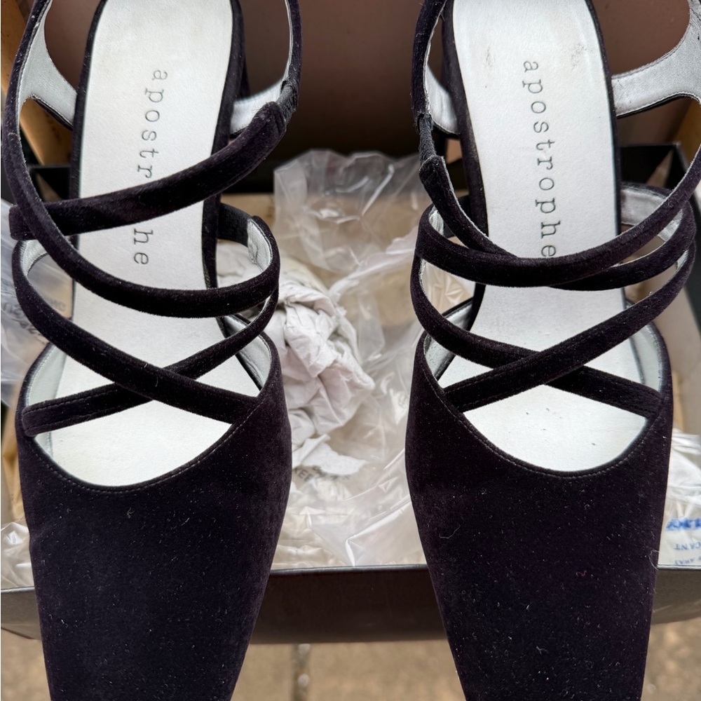 Apostrophe Black Strappy Heels